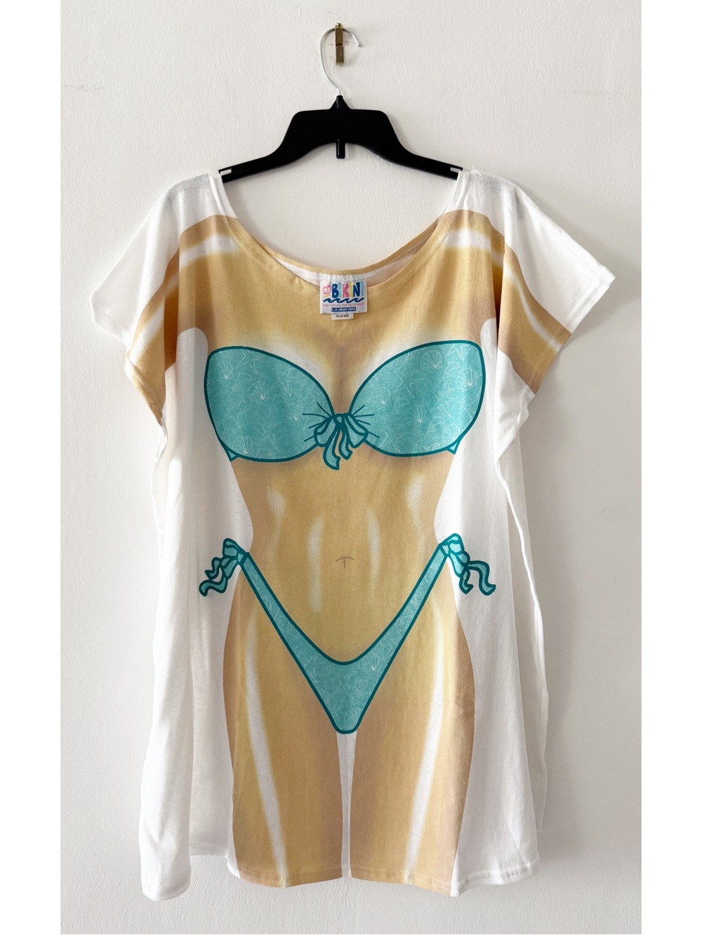 True Vintage 90s My Bikini by L.A. Imprints Fantasy Bikini Cover Up T-Shirt Plus